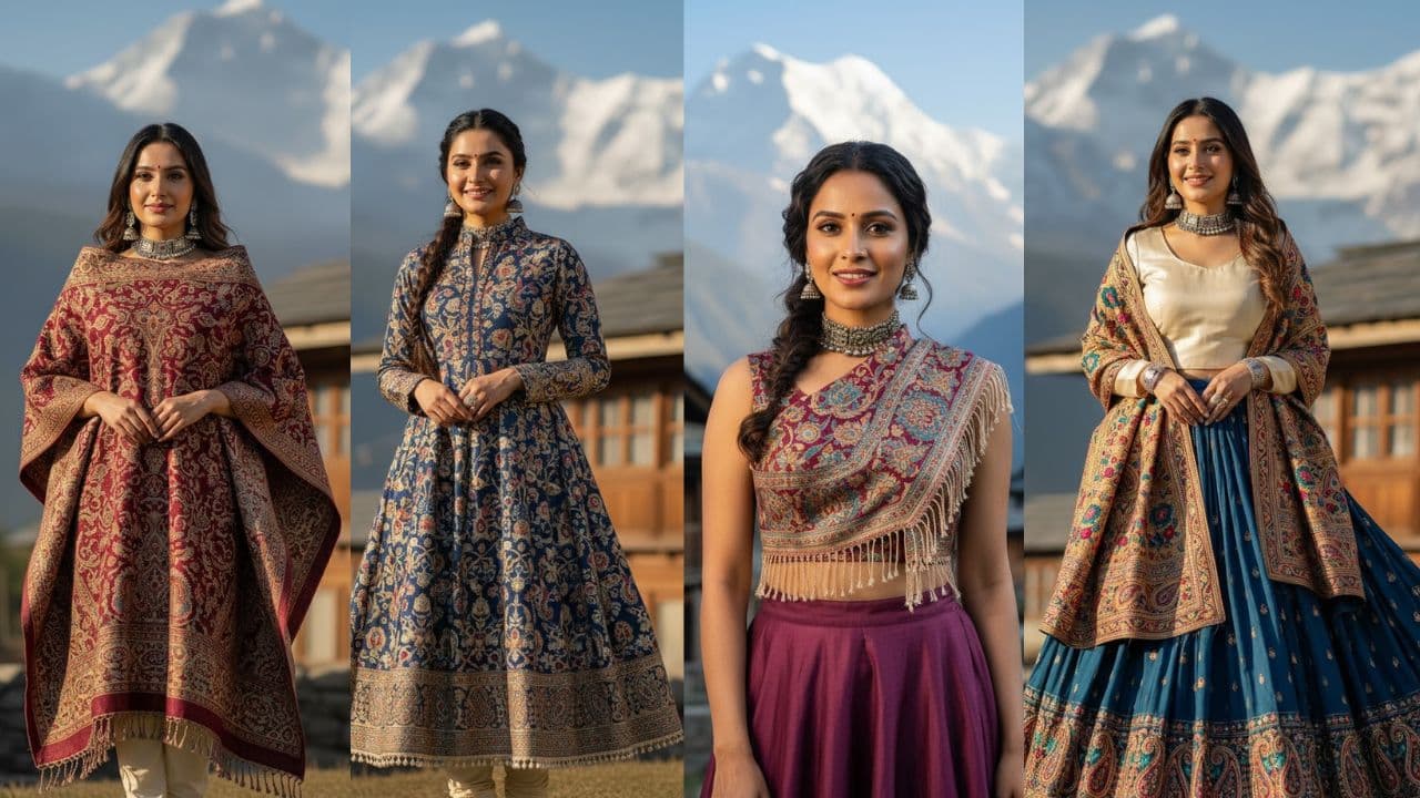 4 outfit recreat idea from old pashmina shawl 4 outfit recreat idea from old pashmina shawl