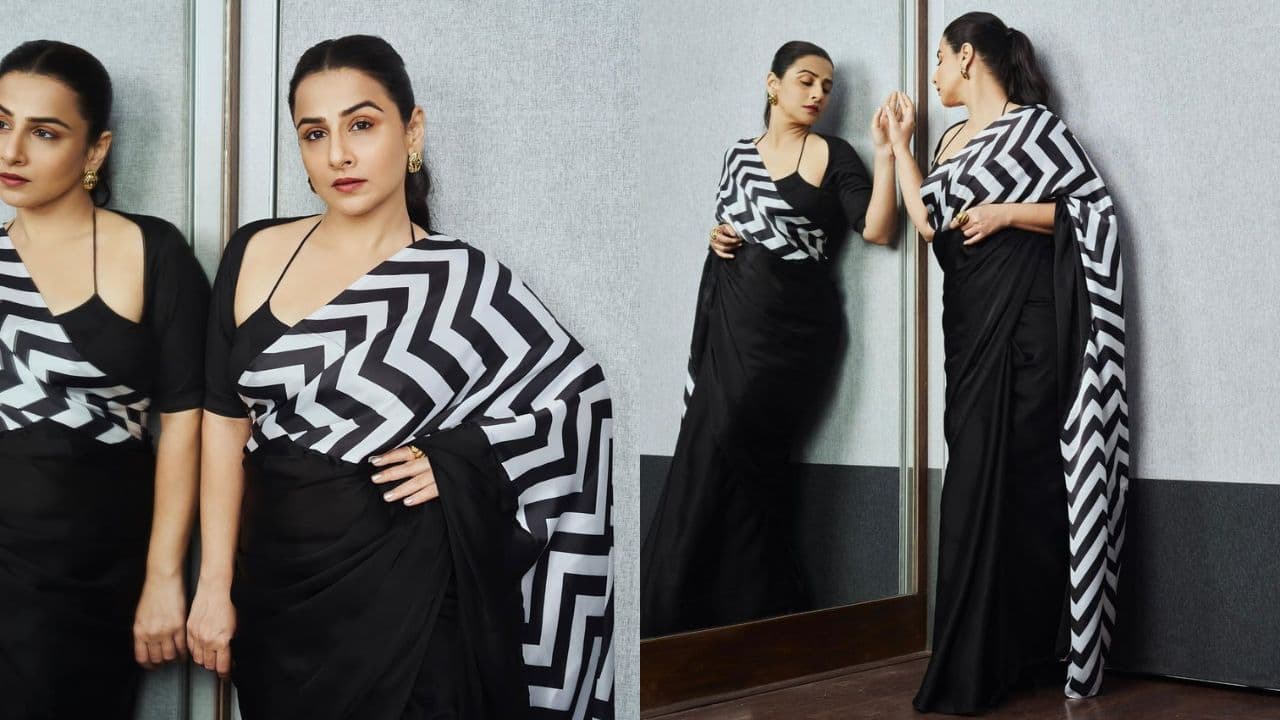 Zig zag pattern saree design for wedding