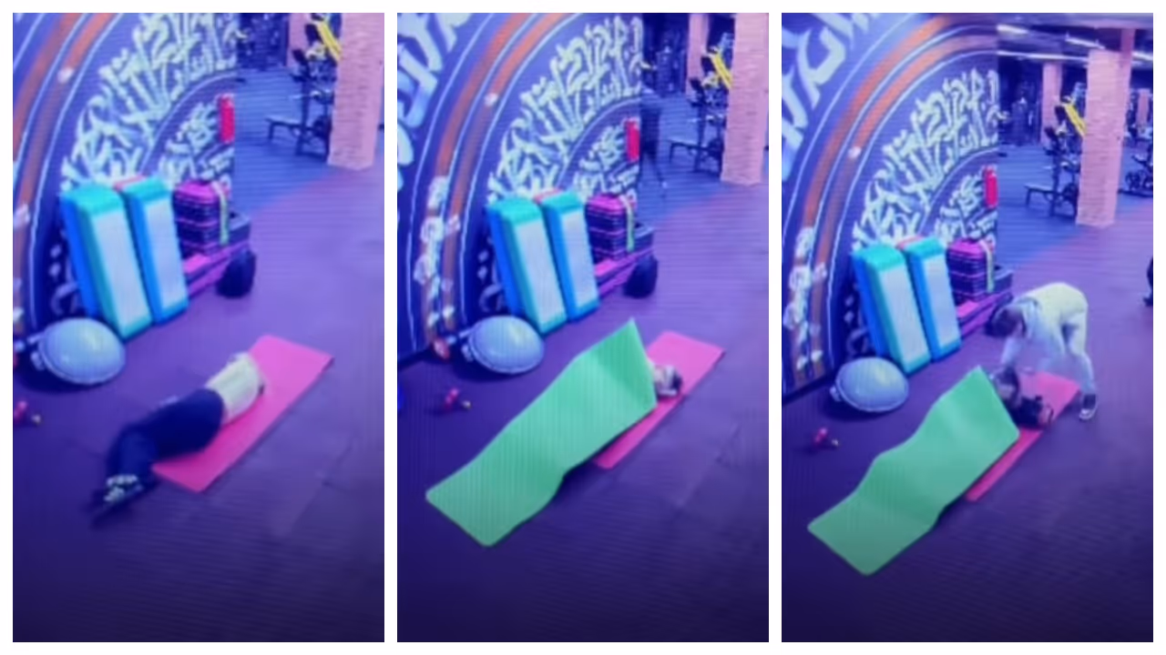 others gift pillow and blanket to woman who fell asleep at gym 