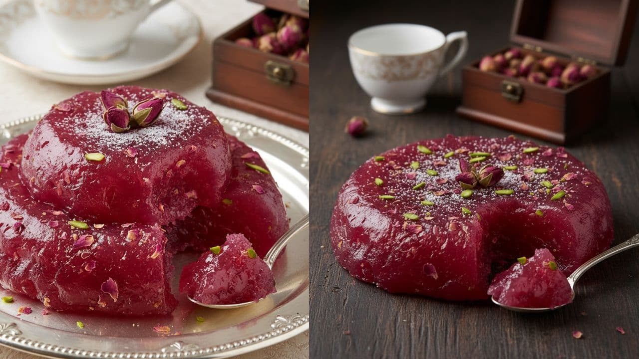 rose flavour karachi halwa
