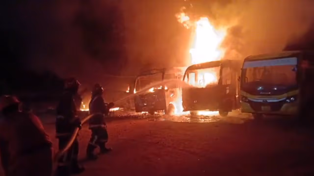 school bus burned school bus burned