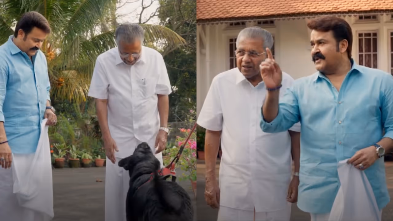 Mohanlal and CM Pinarayi Vijayan during the interview session titled 'Iruvar' at Cliff House, Thiruvananthapuram. Mohanlal and CM Pinarayi Vijayan during the interview session titled 'Iruvar' at Cliff House, Thiruvananthapuram.
