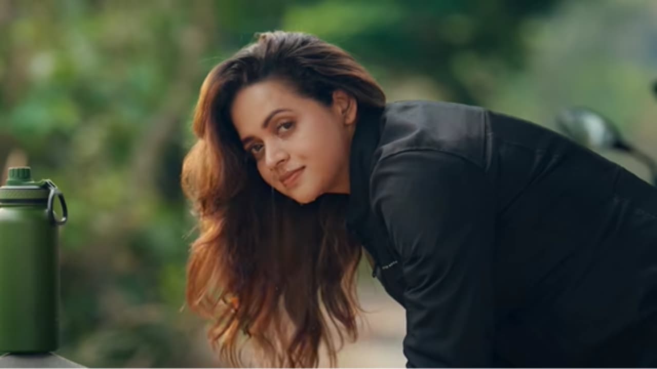 Actress Manju Warrier's Facebook post featuring Bhavana's LDF election campaign video showing her riding a bike Actress Manju Warrier's Facebook post featuring Bhavana's LDF election campaign video showing her riding a bike