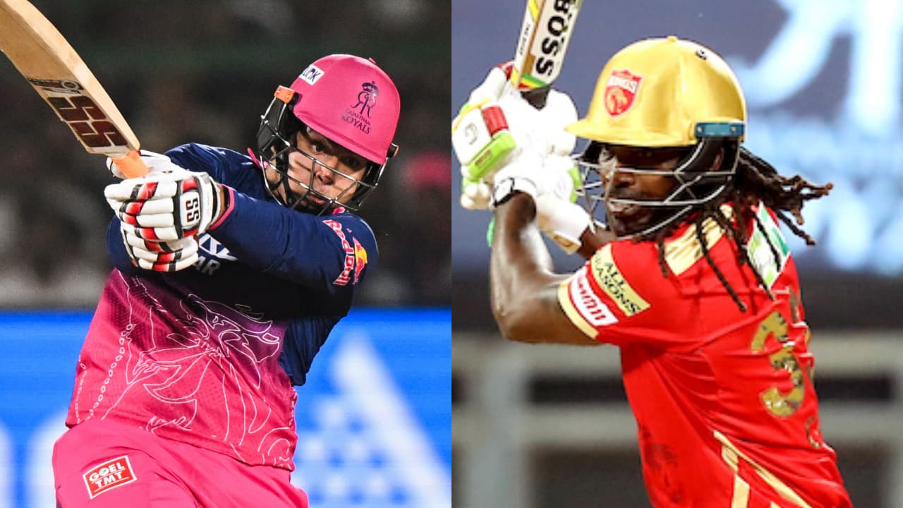 Vaibhav Sooryavanshi and Chris Gayle Vaibhav Sooryavanshi and Chris Gayle