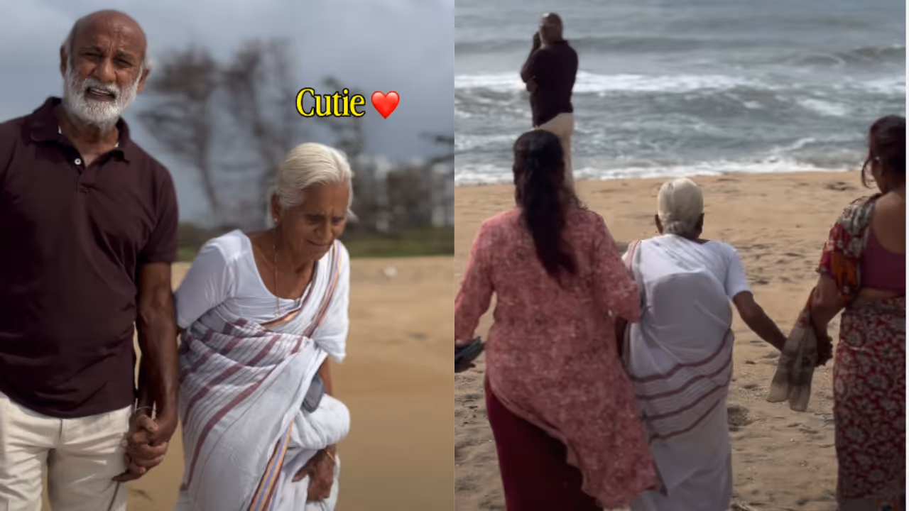 Granddaughter takes 87 year old grandma to beach, viral video Granddaughter takes 87 year old grandma to beach, viral video