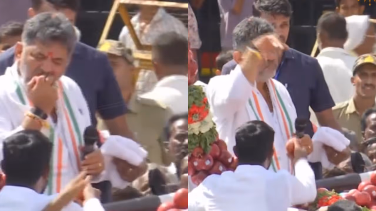 D K Shivakumar apple controversy D K Shivakumar apple controversy
