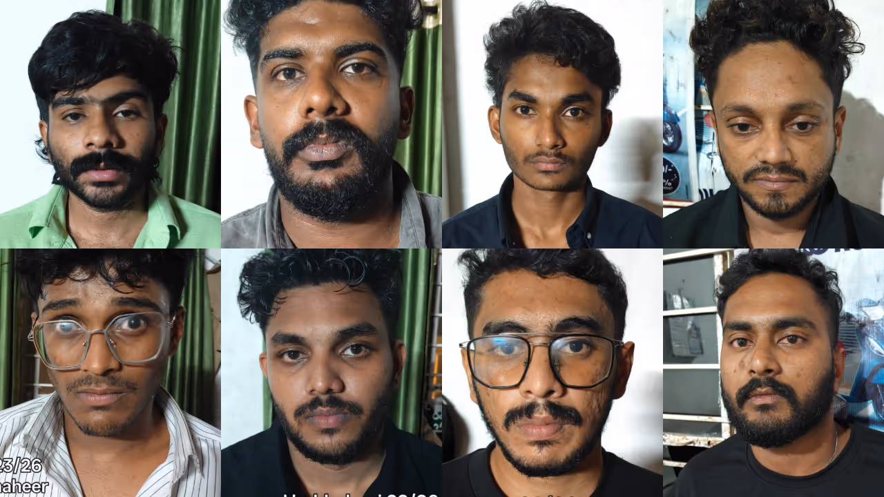 eight arrested with hashish oil and methamphetamine in kozhikode eight arrested with hashish oil and methamphetamine in kozhikode