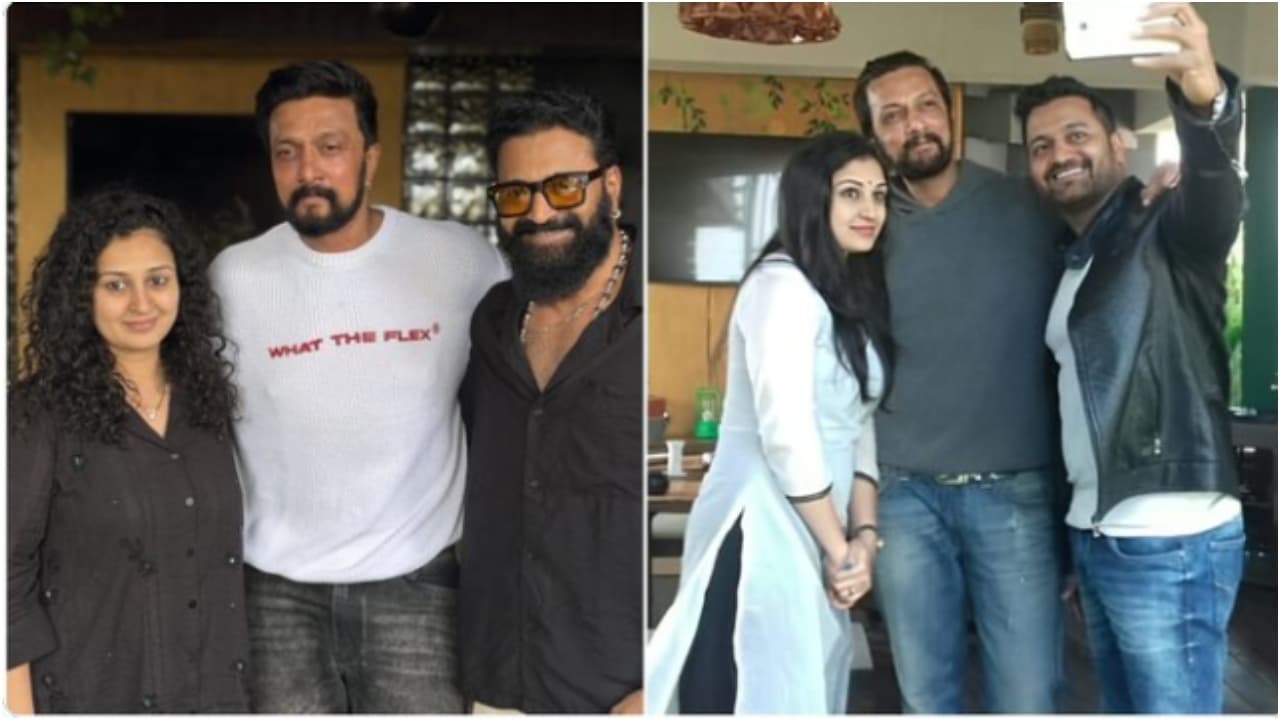 Rishab Shetty Pragathi Shetty Kichcha Sudeep Rishab Shetty Pragathi Shetty Kichcha Sudeep