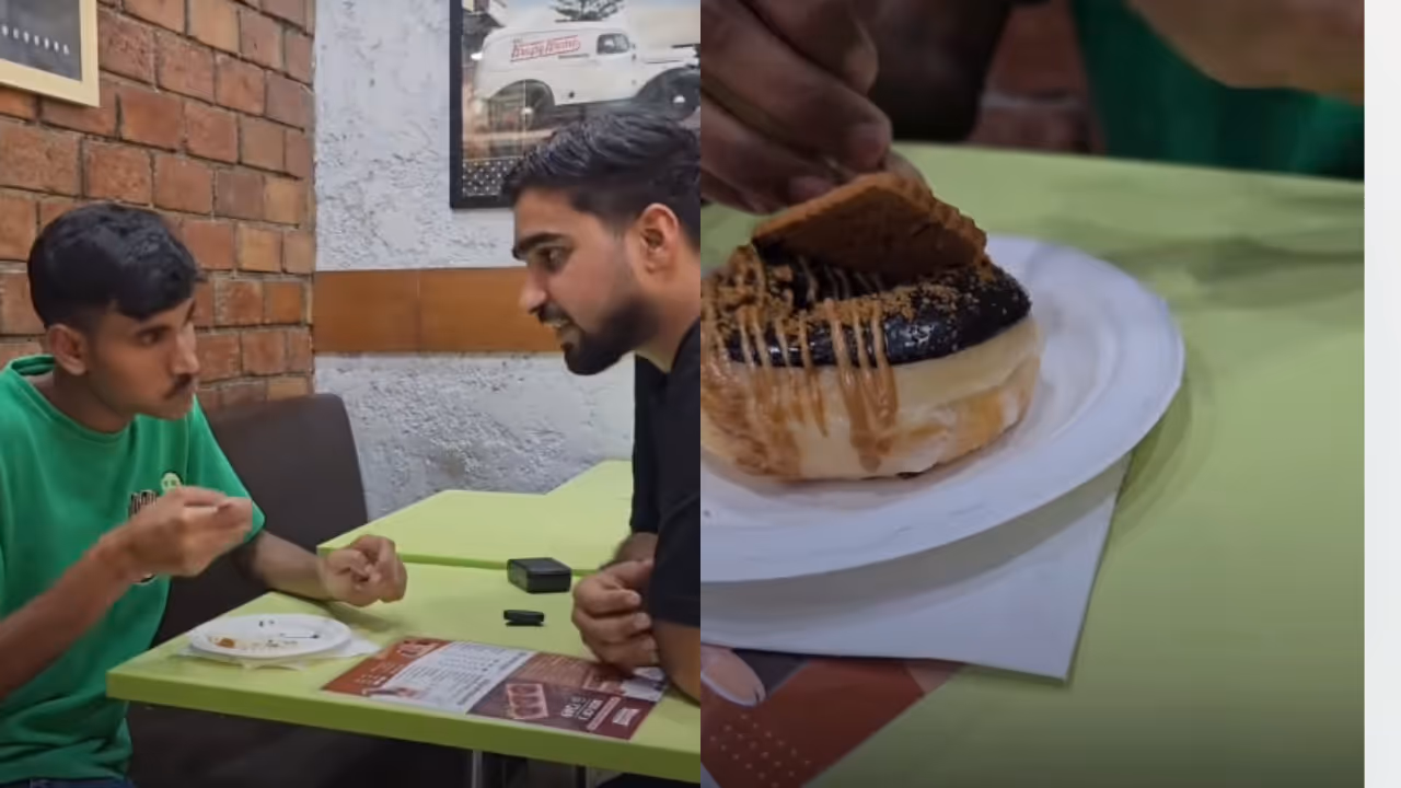 Content creator treats waiter to his first doughnut in viral video Content creator treats waiter to his first doughnut in viral video