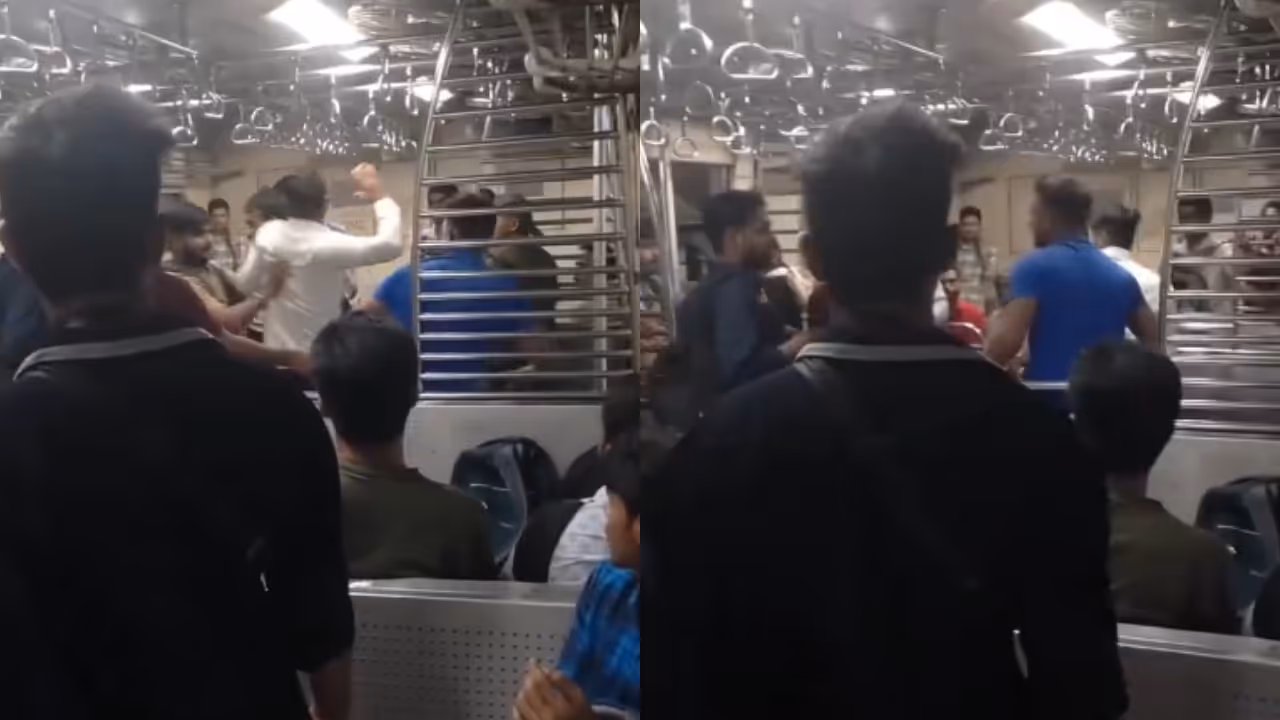 Mumbai Local Brawl Near Kalyan Mumbai Local Brawl Near Kalyan