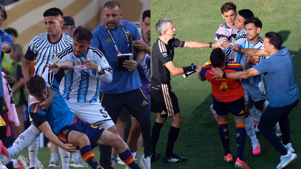 Argentina's Paredes chokes Spain's García after WC loss Argentina's Paredes chokes Spain's García after WC loss