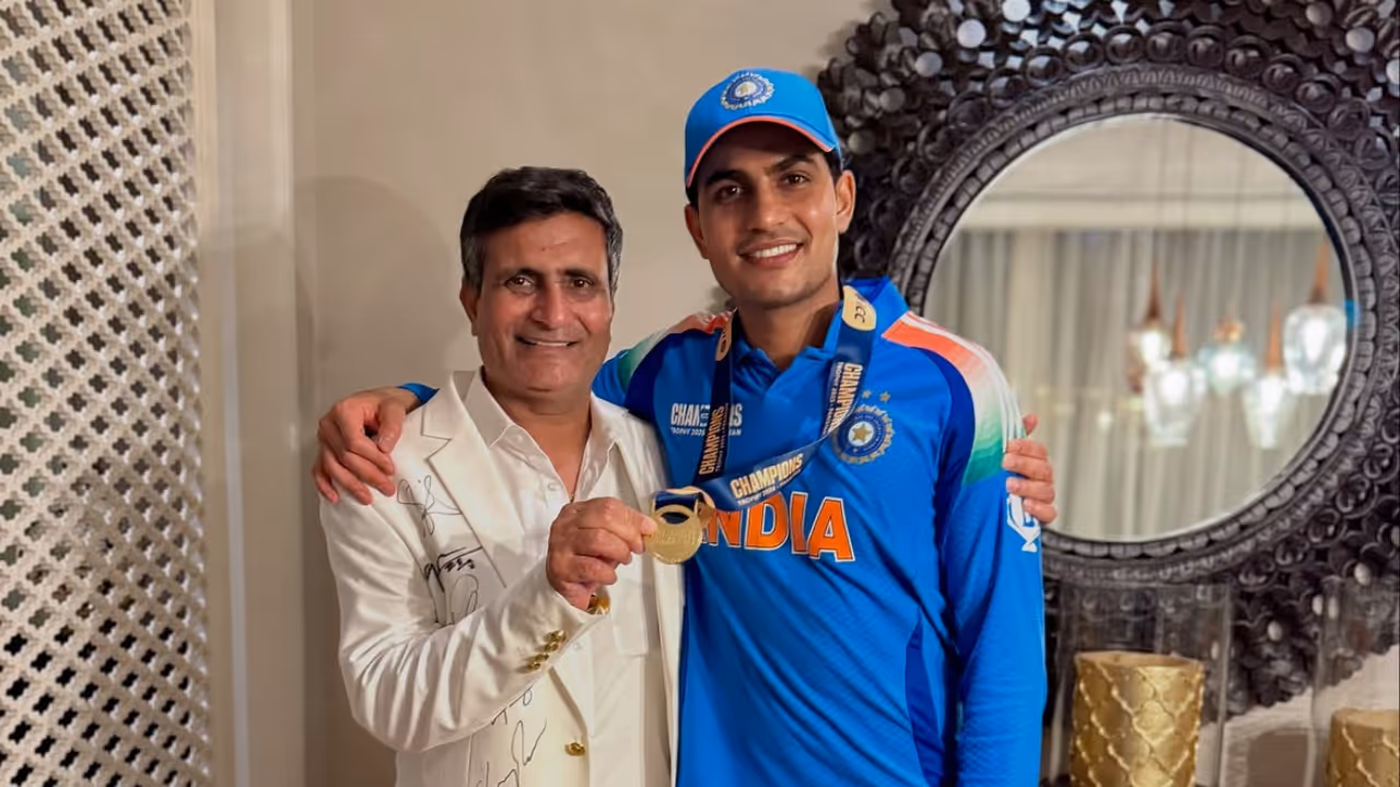 Shubman Gill and hsi Father Lakhwinder Singh Gill Shubman Gill and hsi Father Lakhwinder Singh Gill