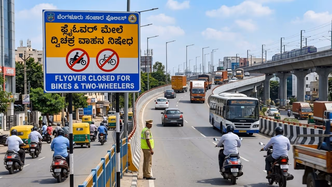 Bengaluru Traffic Police Bike ban on flyovers Bengaluru Traffic Police Bike ban on flyovers