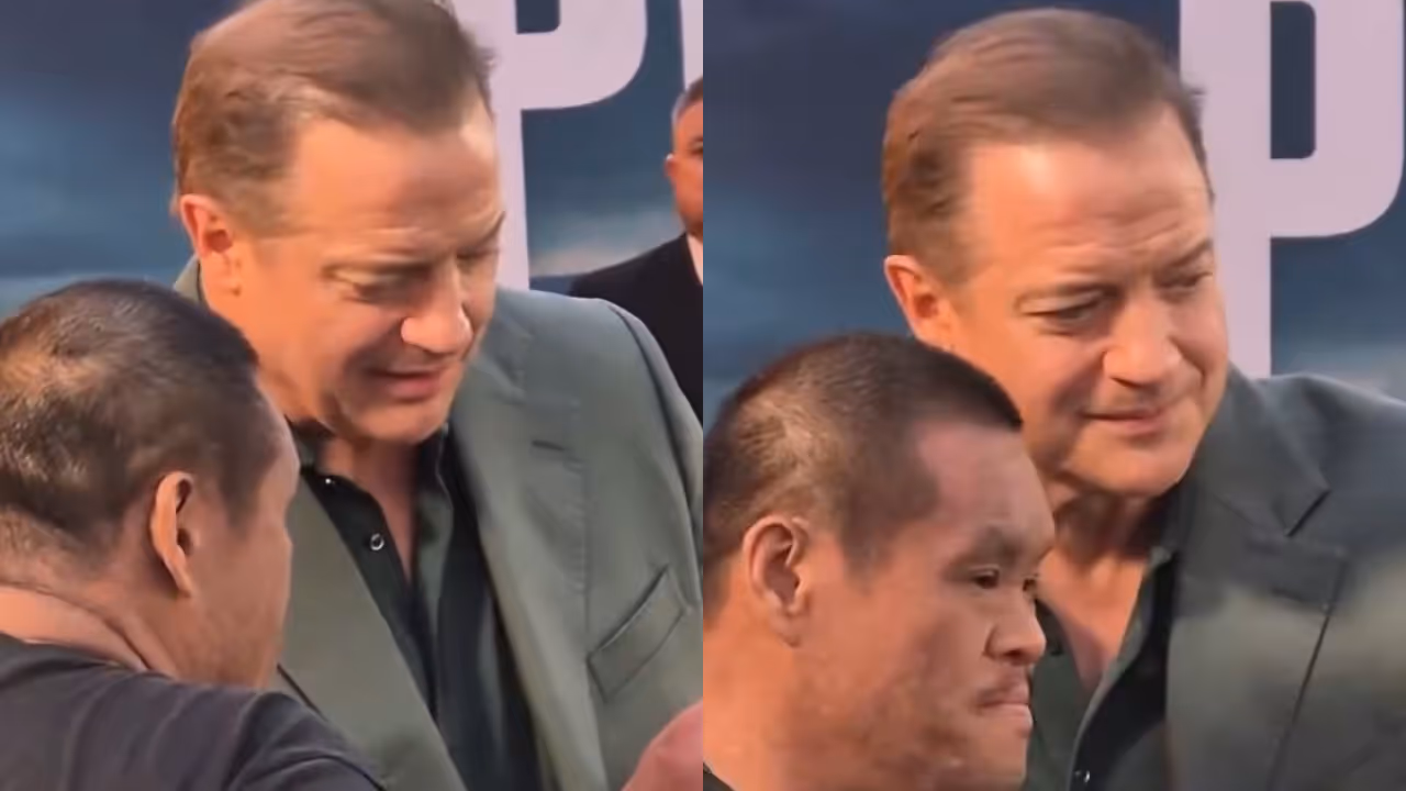 Brendan Fraser Helps Fan with Clicking Picture at London Premier of Movie 'Pressure' Brendan Fraser Helps Fan with Clicking Picture at London Premier of Movie 'Pressure'