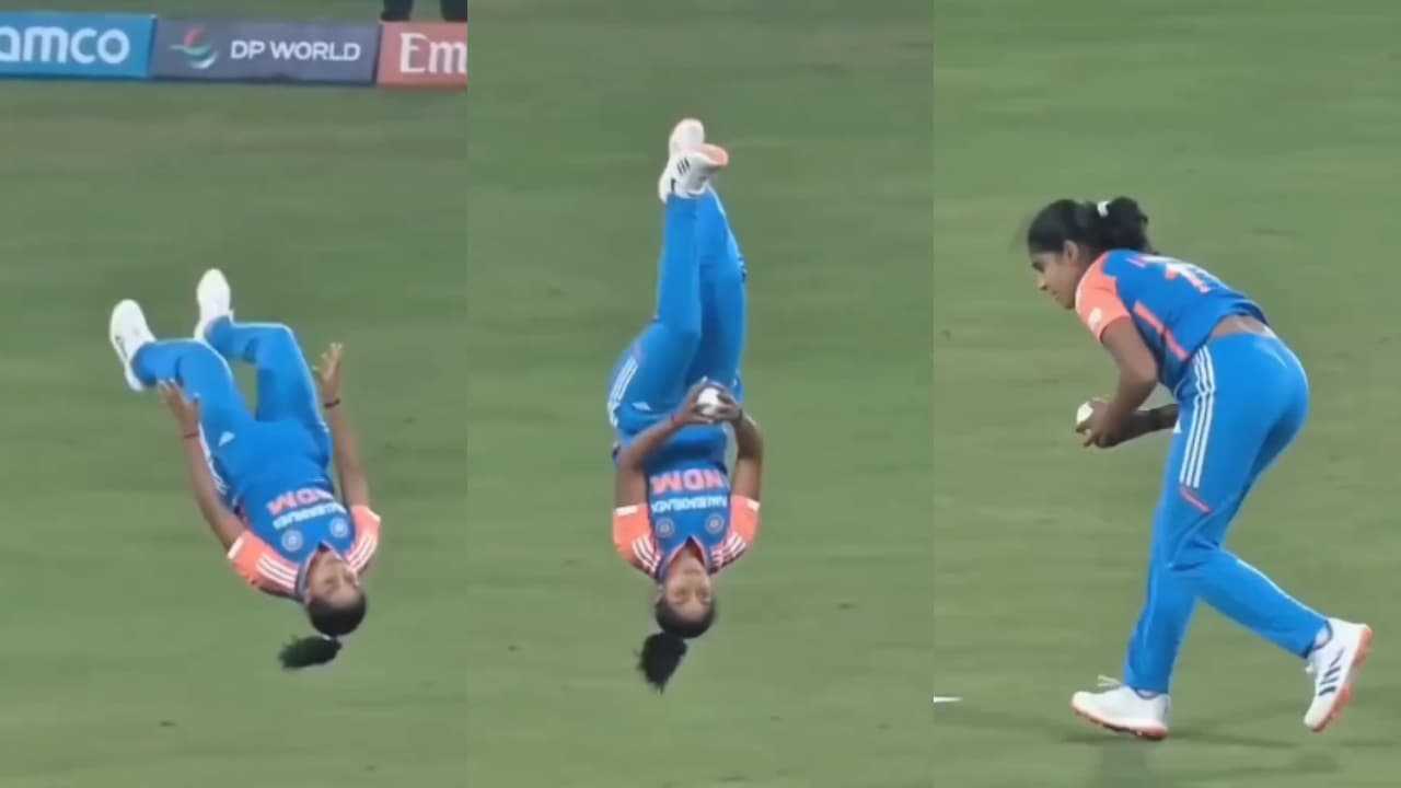 Harmanpreet Kaur's AI Generated Somersault Catch Harmanpreet Kaur's AI Generated Somersault Catch