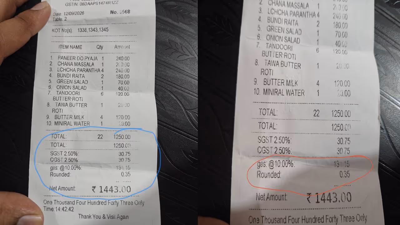 restaurant bill restaurant bill