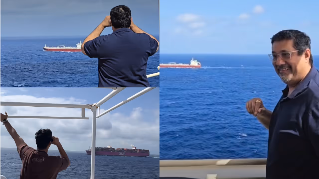Father And Son Sailors Share Rare Encounter In Middle Of Ocean Father And Son Sailors Share Rare Encounter In Middle Of Ocean