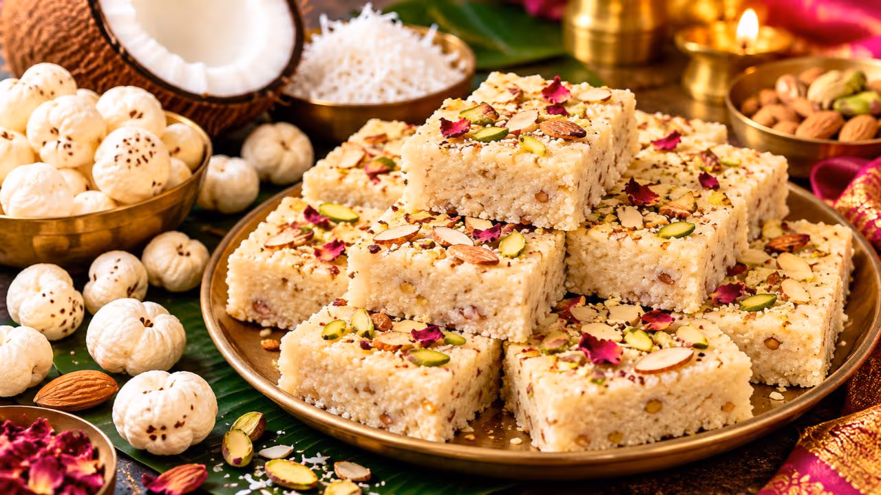 Makhana Barfi Recipe Makhana Barfi Recipe