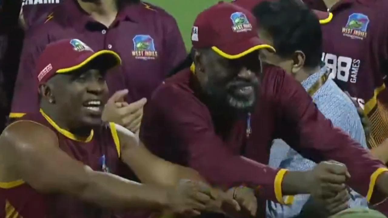 Dwayne Bravo and Chris Gayle Dwayne Bravo and Chris Gayle