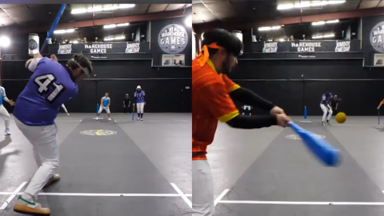 Amateur Baseball Hitters Fail To Connect With Cricket Balls Amateur Baseball Hitters Fail To Connect With Cricket Balls