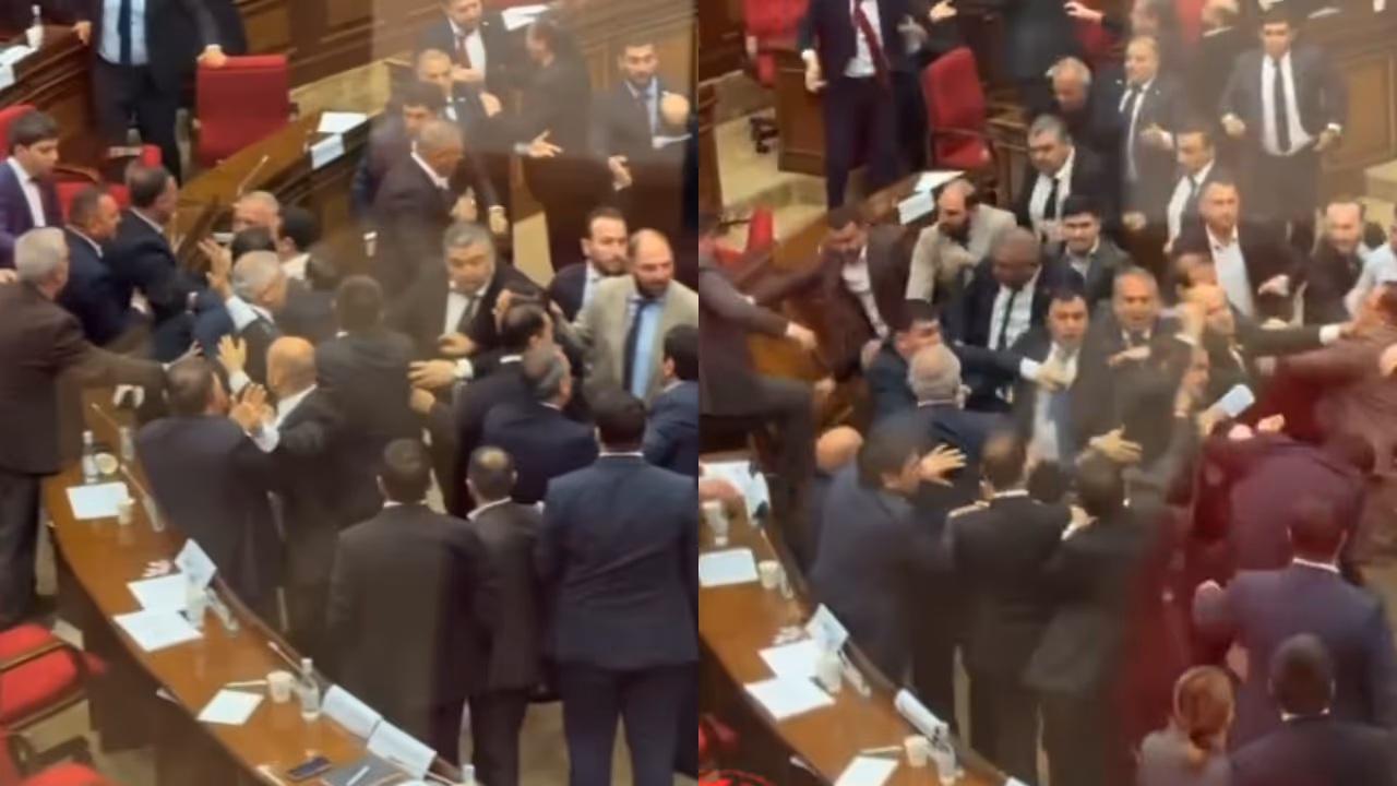 Lawmakers Clash Inside Armenia's Parliament Lawmakers Clash Inside Armenia's Parliament