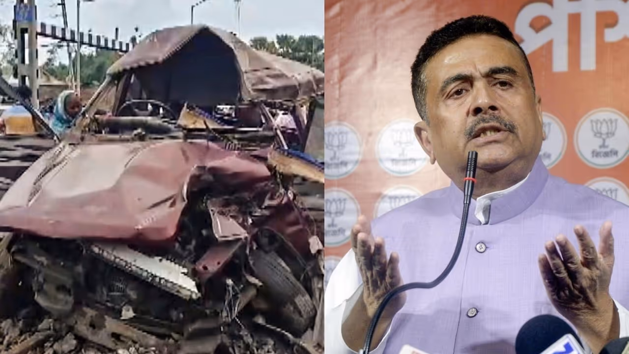 Chief Minister Suvendu Adhikari express grief over the Murshidabad school van accident compensation announced by both the Railways and the State Chief Minister Suvendu Adhikari express grief over the Murshidabad school van accident compensation announced by both the Railways and the State