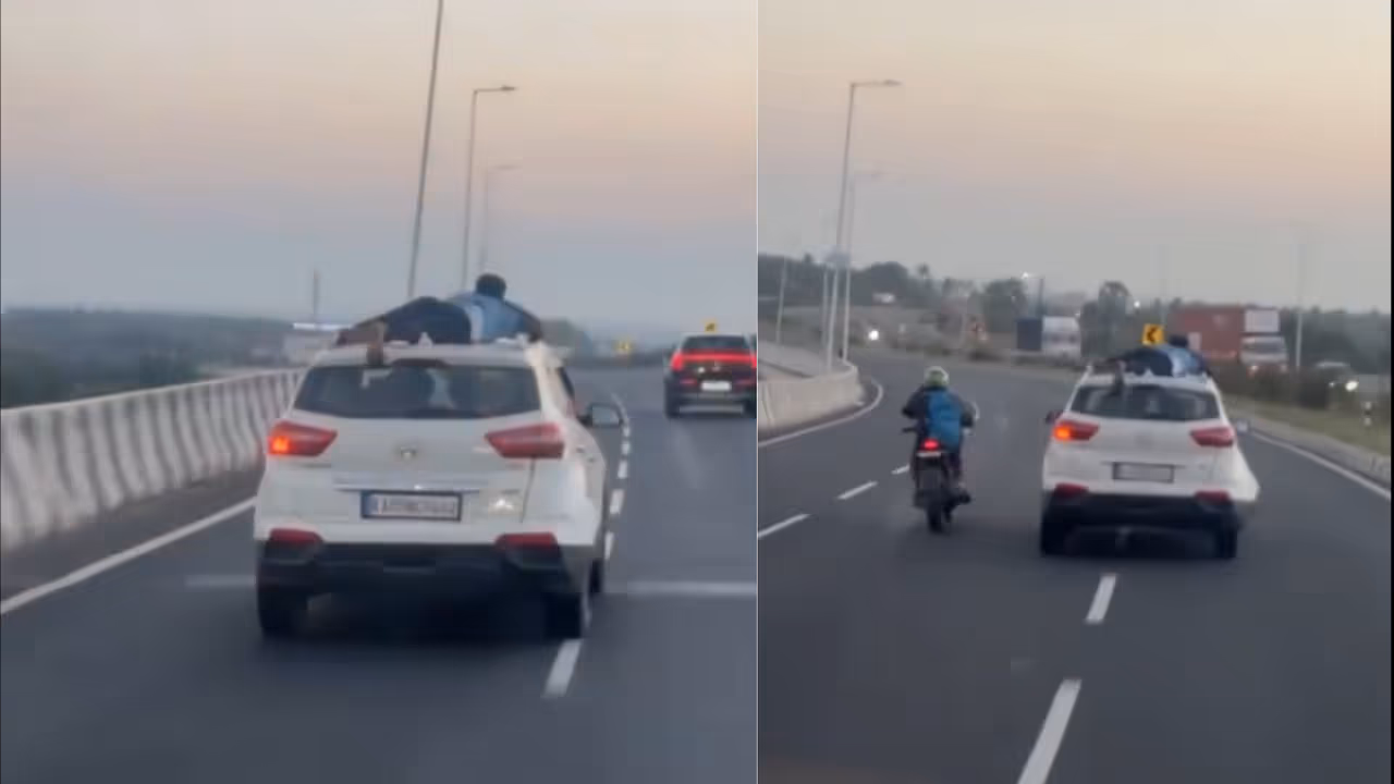 Cop Climbs Onto Car Roof During 40KM Chase Cop Climbs Onto Car Roof During 40KM Chase