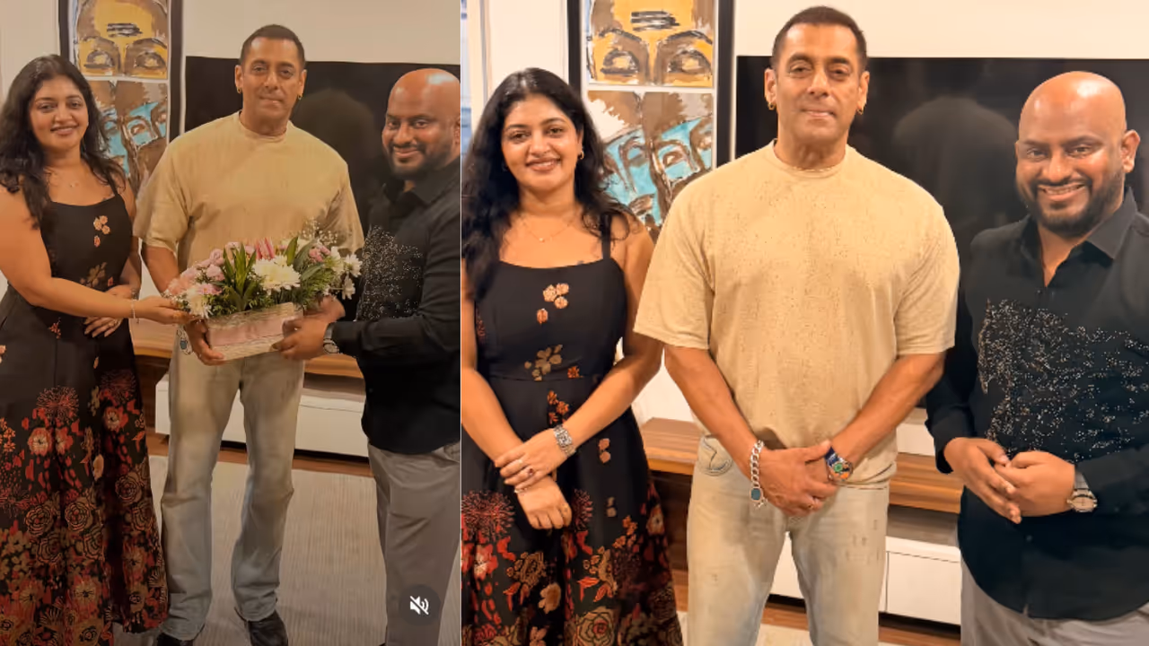 Salman Khan Meets BJP Leader at Home Salman Khan Meets BJP Leader at Home