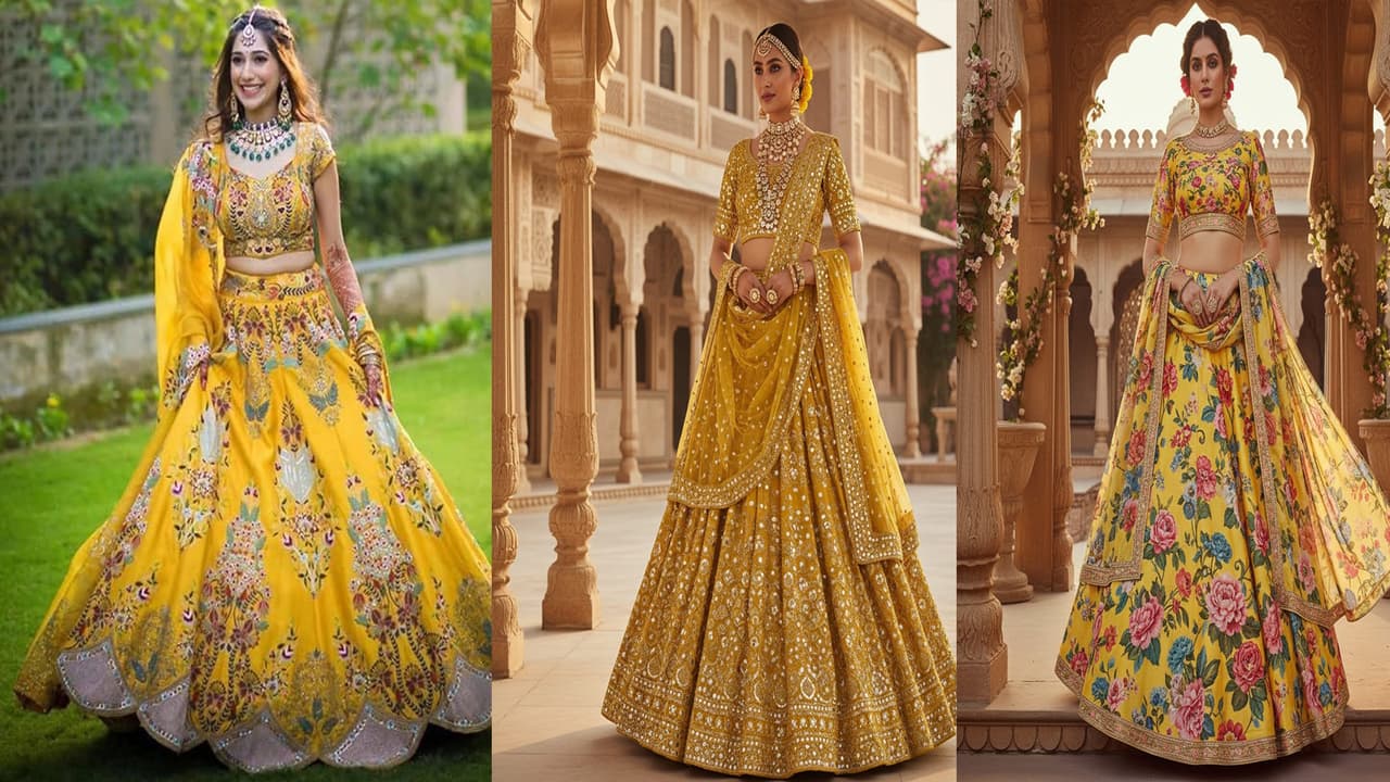 yellow lehenga designs 