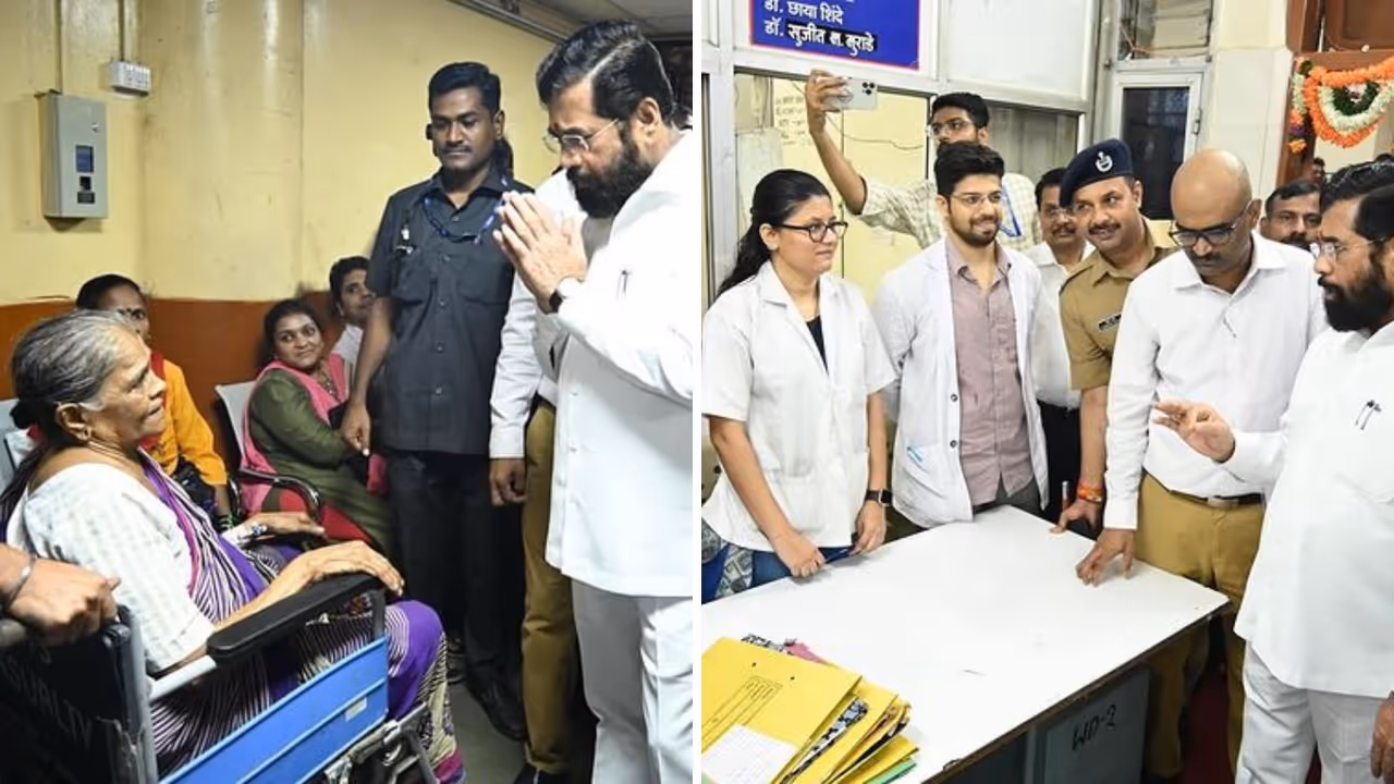 Eknath Shinde at Sion Hospital Eknath Shinde at Sion Hospital