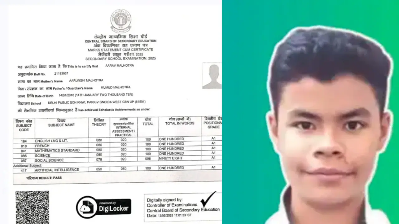 CBSE Class 10 Topper Aarav Malhotra Success Story