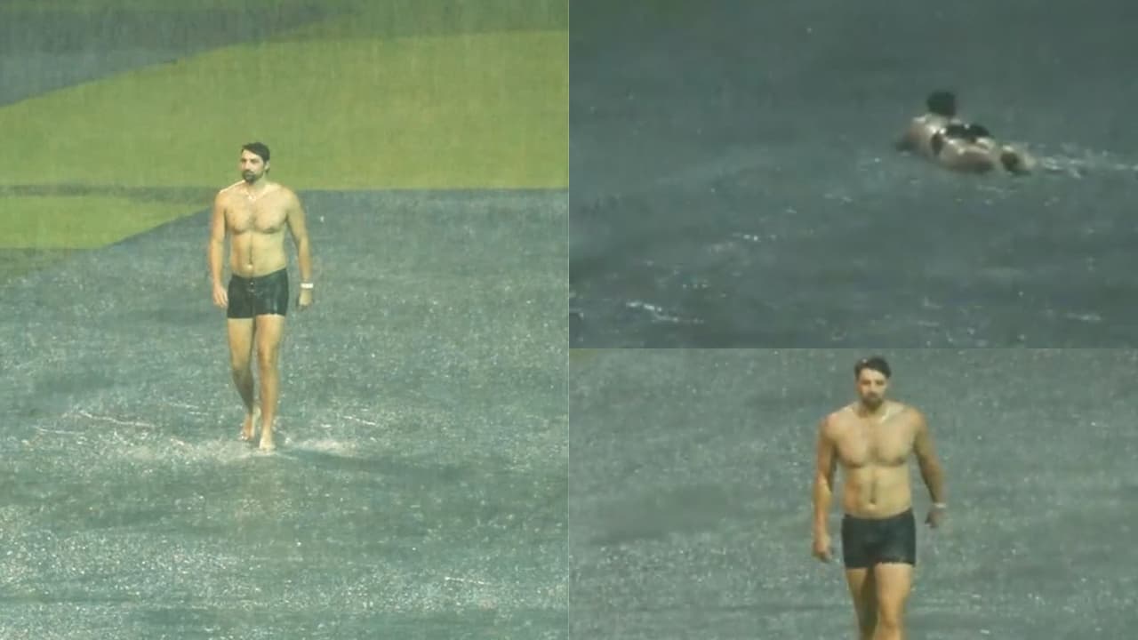 Tim David enjoy rain in bengaluru Tim David enjoy rain in bengaluru