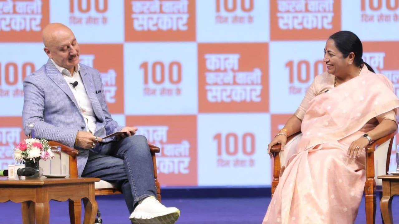 CM Rekha Guota and anupam kher CM Rekha Guota and anupam kher