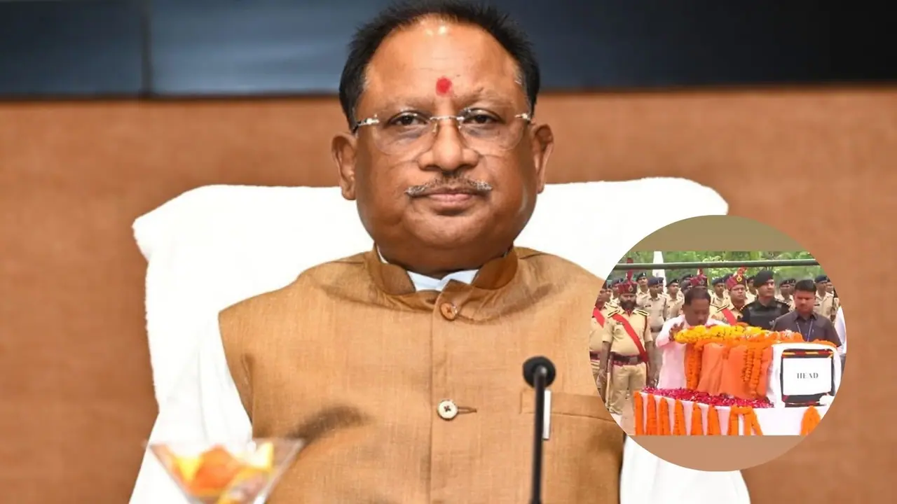 Chhattisgarh CM Vishnu Deo Sai pays tribute to martyr ASP Akash Rao Giripunje Chhattisgarh CM Vishnu Deo Sai pays tribute to martyr ASP Akash Rao Giripunje
