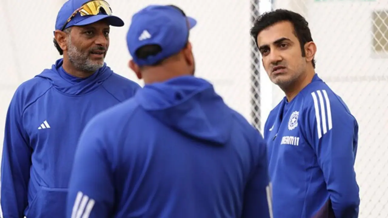 India head coach Gautam Gambhir with staff (Photo: @BCCI/X)