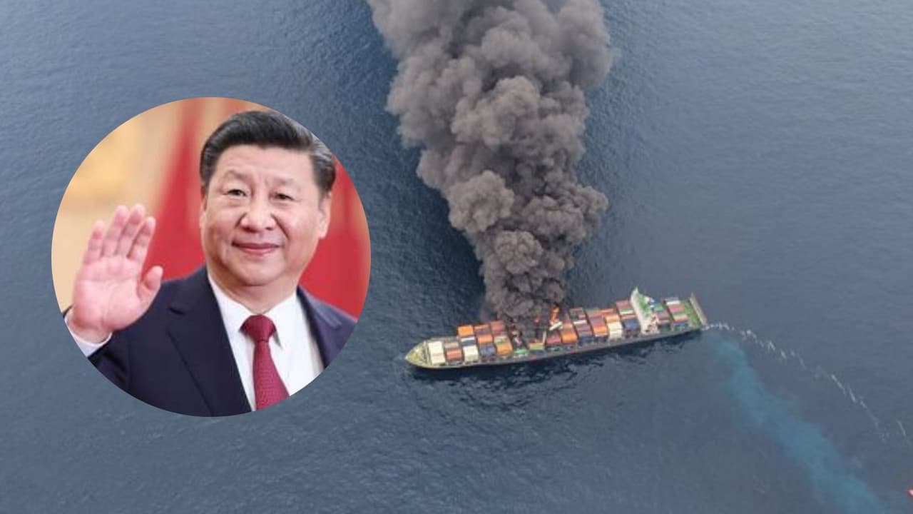 Explosion on MV WAN HAI 503 en route to Nhava Sheva Explosion on MV WAN HAI 503 en route to Nhava Sheva