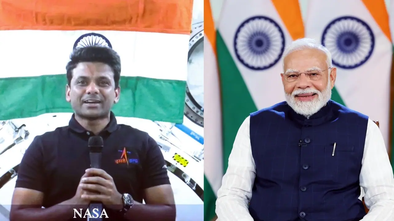 PM Modi interacts with Group Captain Shubhanshu Shukla