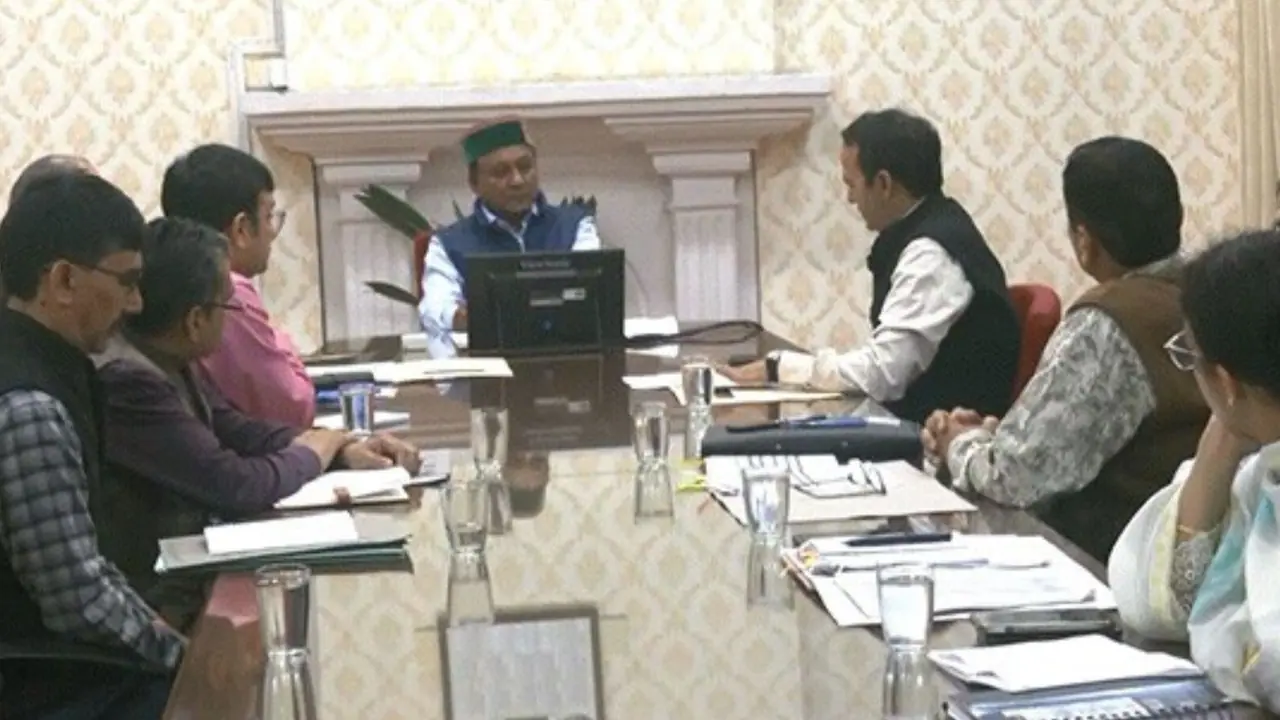 Himachal Pradesh Minister Jagat Singh Negi chairs a review meeting Himachal Pradesh Minister Jagat Singh Negi chairs a review meeting