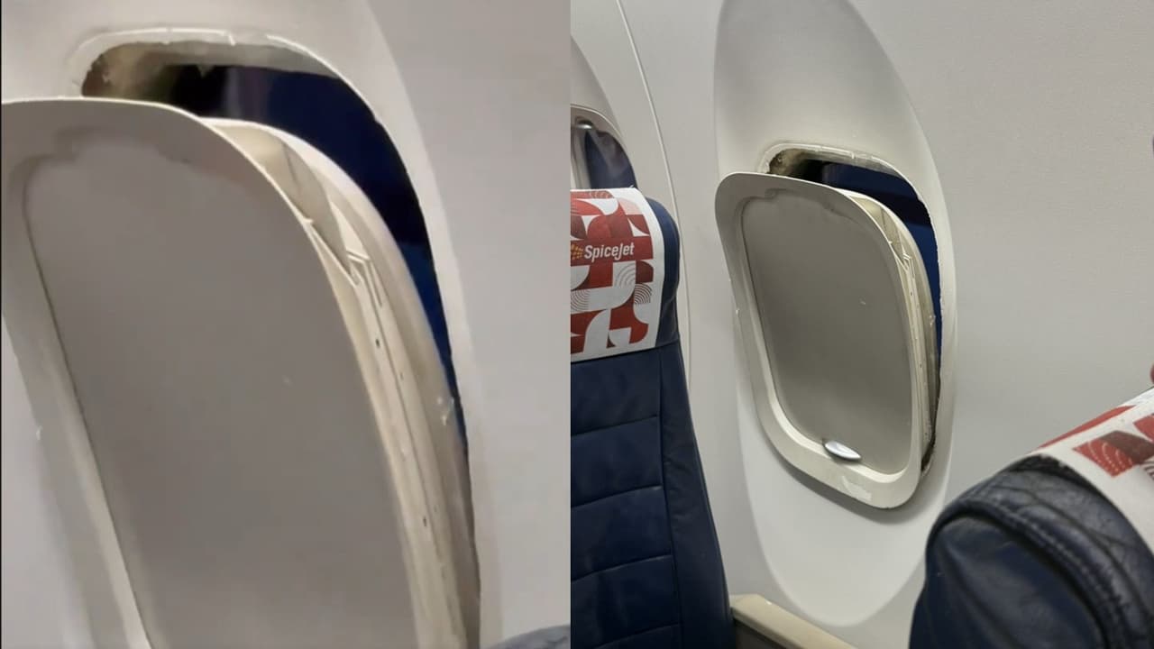 SpiceJet aircraft window loose