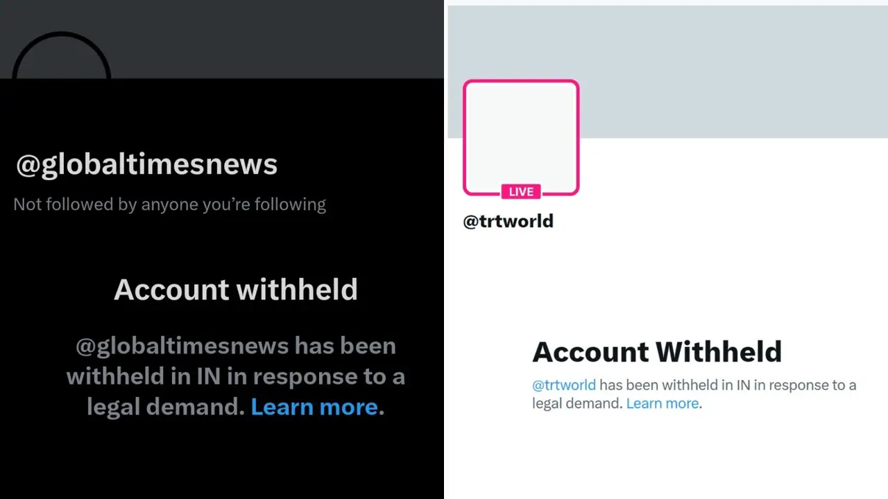 Global Times of China and TRT World of Turkey blocked on X