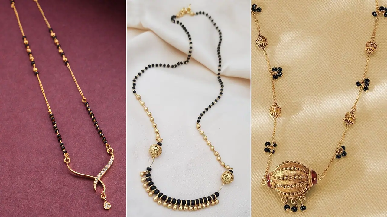 Semi length Gold Mangalsutra Designs ideas 