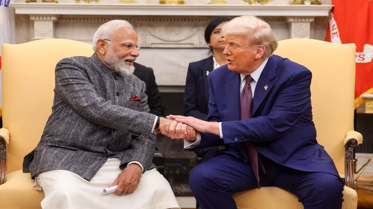 Narendra Modi with Donald Trump
