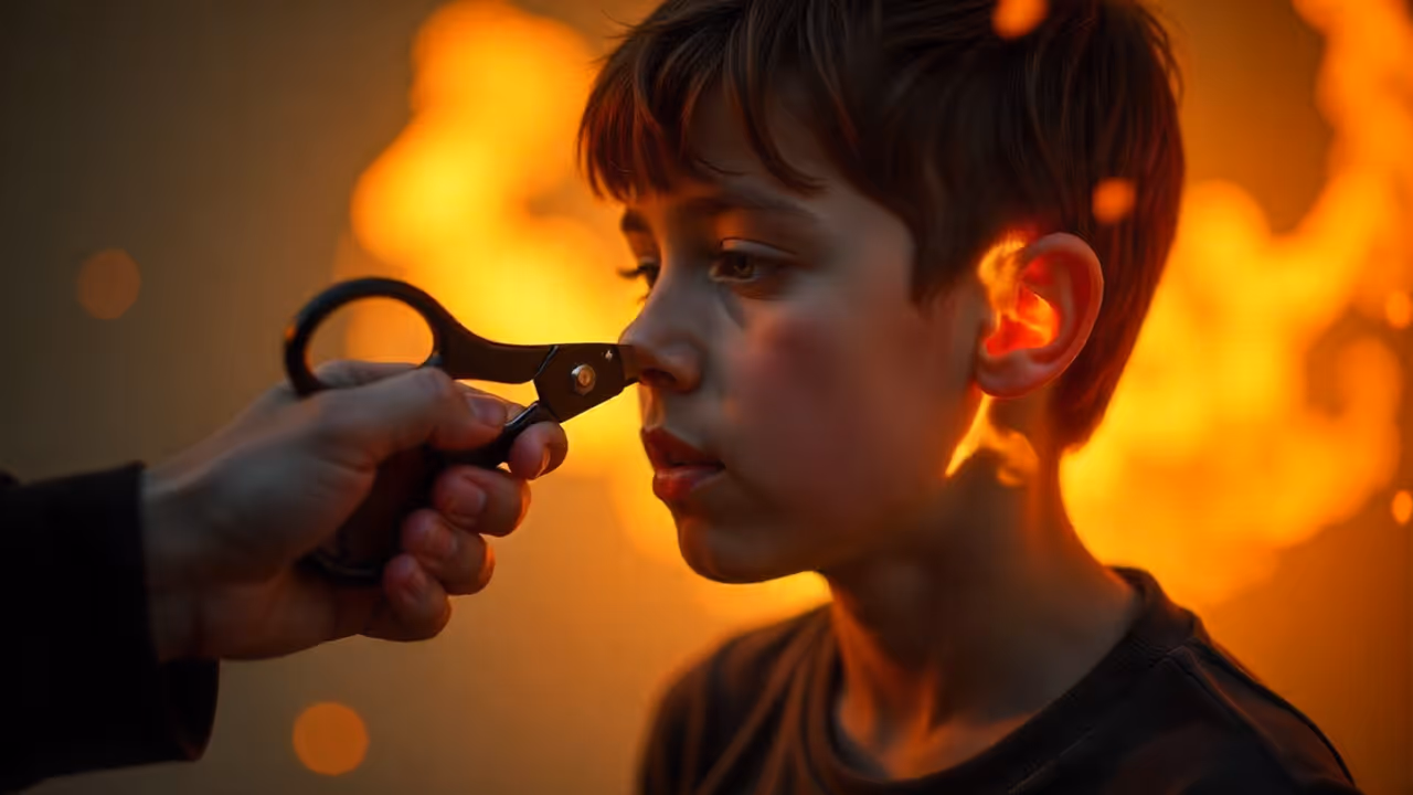 Representational image of a 14 year old boy being attacked with a paper cutter on his ear