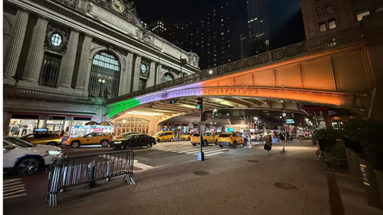 New York landmarks lit up in Indian Tricolour to celebrate India's Independence Day New York landmarks lit up in Indian Tricolour to celebrate India's Independence Day