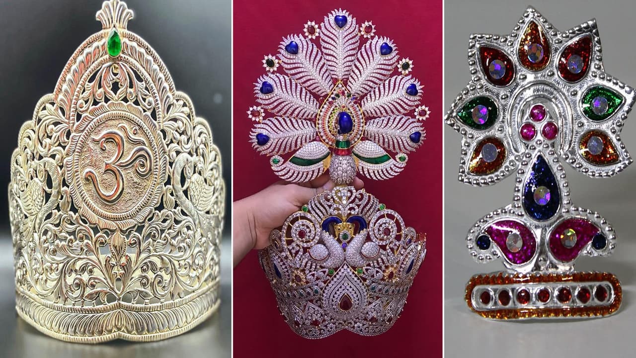 Silver Mukut New Design for laddu gopal radha krishna Janmashtami