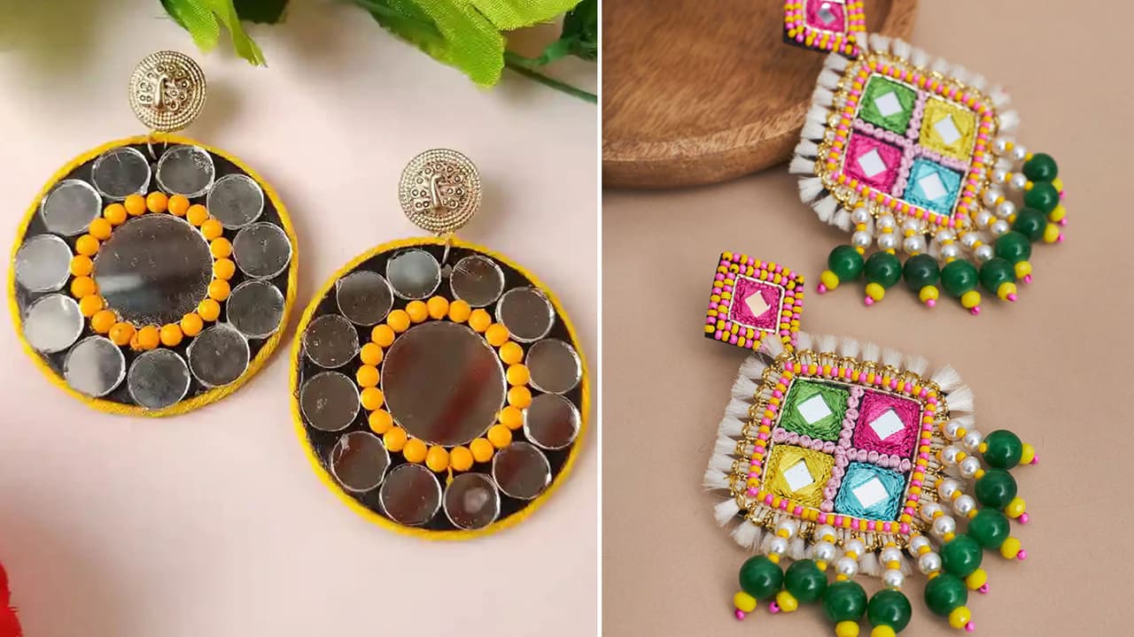 Mirror earring Designs jewellery under 100Rs
