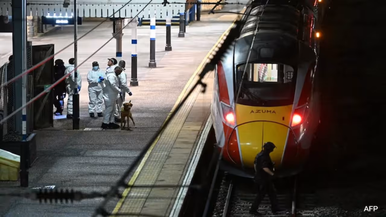 uk train stabbing incident 10 injured two arrested london bound train