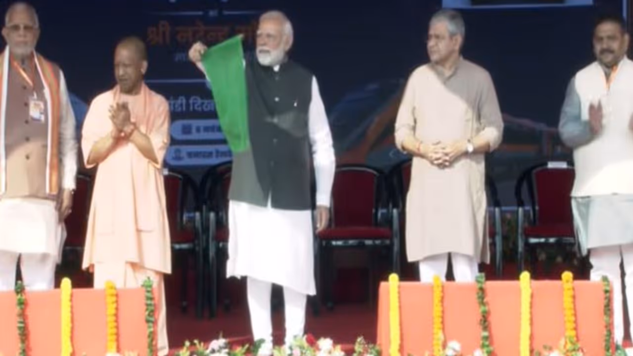 PM Modi Flags Off Four New Vande Bharat Trains From Varanasi