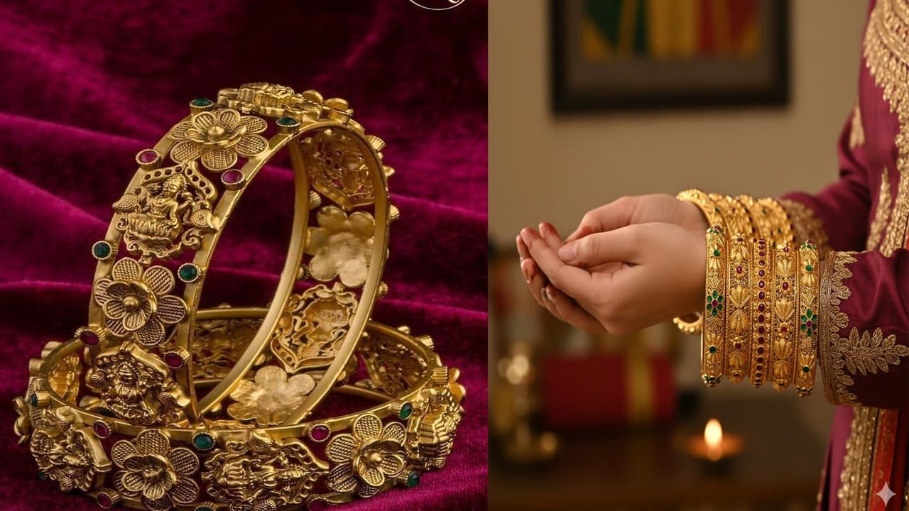 Gold plated kangan designs Gold plated kangan designs