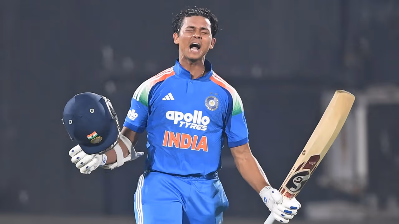 yashasvi jaiswal century celebration